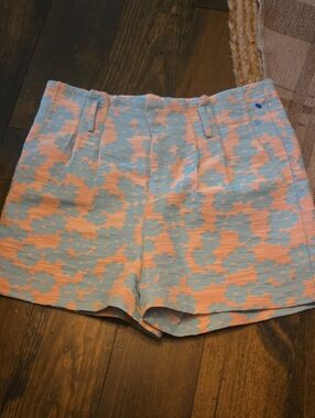 Hutch Anthropologie High Rise Floral Pleated Shorts Jacquard NWOT Size 6